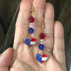 3 for $25/ Patriotic 4th of July Independence Day Drop Earrings D